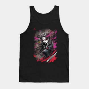 Colorful anime bloody vampire girl lots of red manga style Tank Top